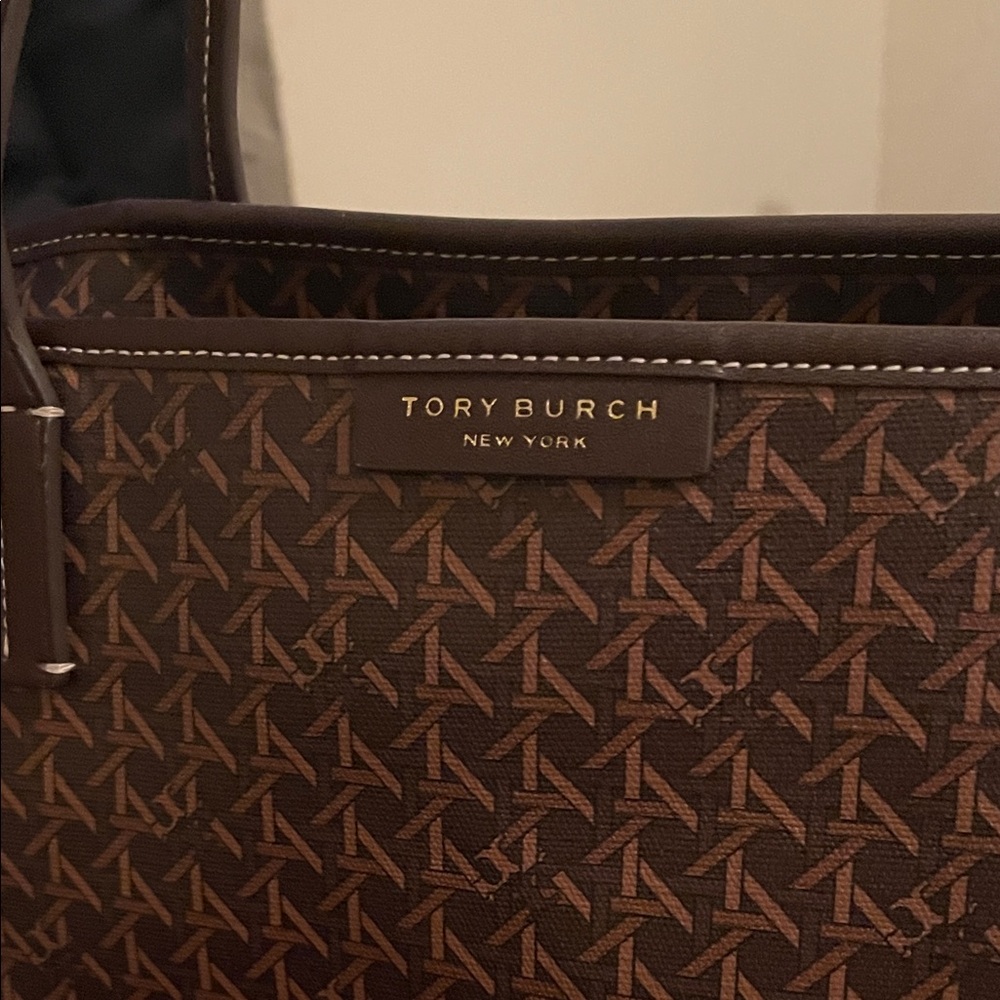 Tory Burch Brown Patterned Tote - Picture 2 of 9